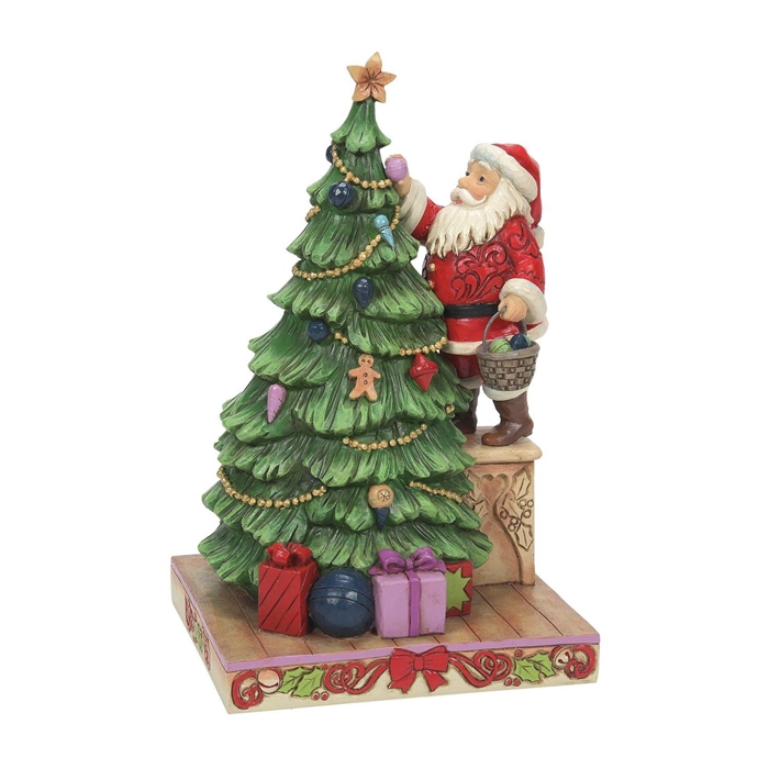 Jim Shore Heartwood Creek | The Most Wonderful Time  Of The Year  Santa Decorating Tree  6010819 | DBC Collectibles