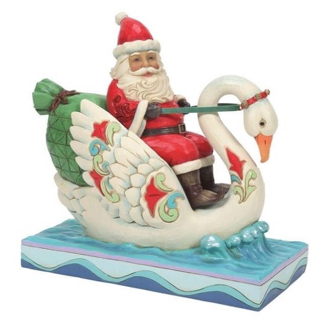 Jim Shore Heartwood Creek | Grace and Goodwill - Santa Riding a Swan 6010824 | DBC Collectibles