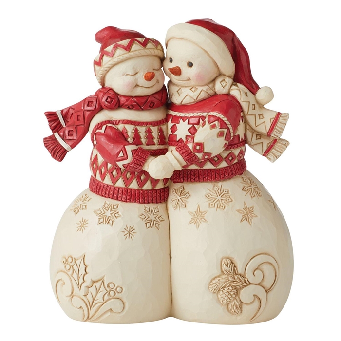 Jim Shore Heartwood Creek  | Baby It's Cold Outside - Nordic Noel Snowmen Couple  6010834 | DBC Collectibles