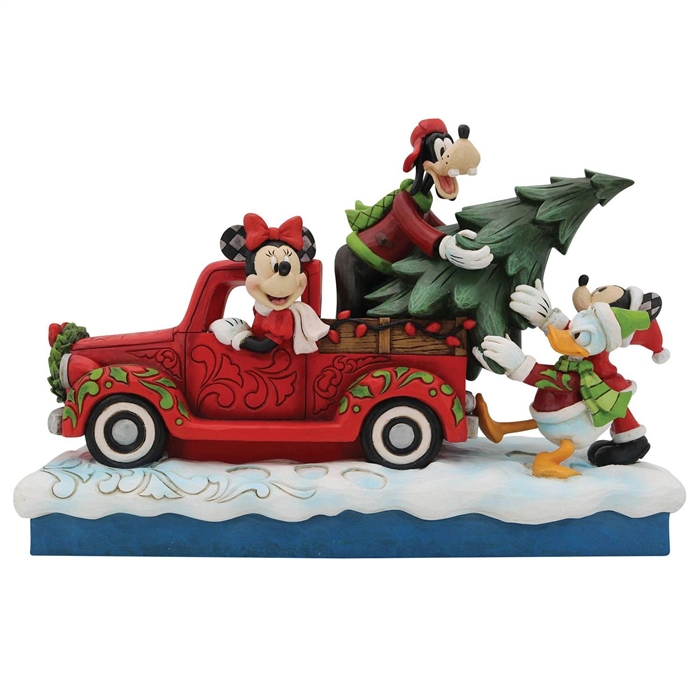 Jim Shore Disney Traditions | Red Truck with Mickey and Friends 6010868 | DBC Collectibles