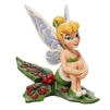 Jim Shore Disney Traditions |  Tinker Bell Sitting on Holly 6010874 | DBC Collectibles