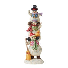 Jim Shore Heartwood Creek |  Snowy Stack Of Holiday Fun - Three Stacked Snowmen   6011159 | DBC Collectibles