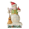 Jim Shore Heartwood Creek |  Season's Tweetings - Snowman with Cardinal & Broom   6011161 | DBC Collectibles