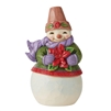 Jim Shore Heartwood Creek | Merry Little Christmas - Pint Sized Snowman Poinsettia 6011482 | DBC Collectibles