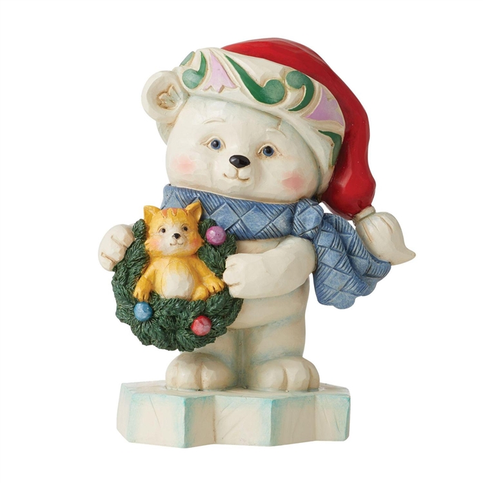 Jim Shore Heartwood Creek | Bearing Christmas Surprises - Pint Sized Polar Bear 6011484 | DBC Collectibles