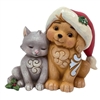 Jim Shore Heartwood Creek | Fur the Love of Christmas - Pint Sized Kitten and Puppy in Santa Hat 6011485 | DBC Collectibles
