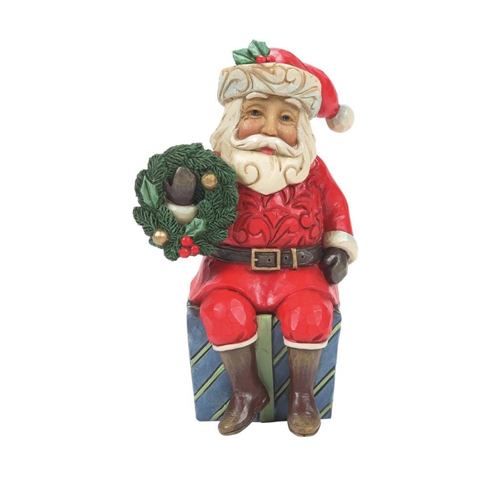 Jim Shore Heartwood Creek | Mini Santa Sitting on Gifts 6011487 | DBC Collectibles
