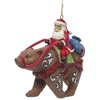 Jim Shore Heartwood Creek  | Santa Riding Bear Ornament 6011497 | DBC Collectibles