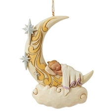 Jim Shore Heartwood Creek  | Baby Sleeping on Moon Ornament 6011677 | DBC Collectibles