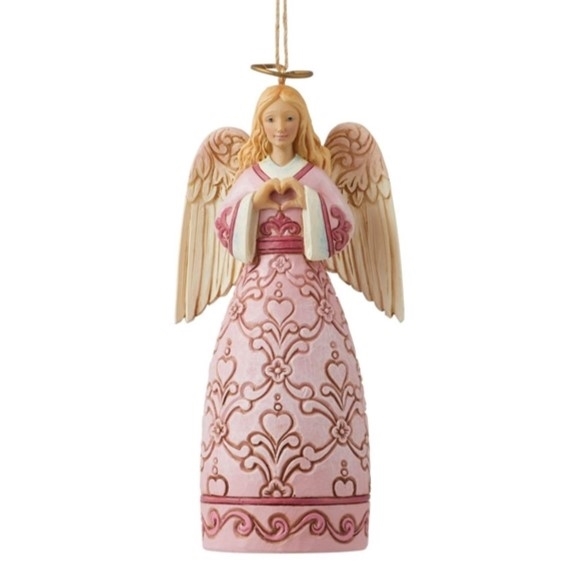 Jim Shore Heartwood Creek  | The Rose Pink Angel Ornament 6011681 | DBC Collectibles