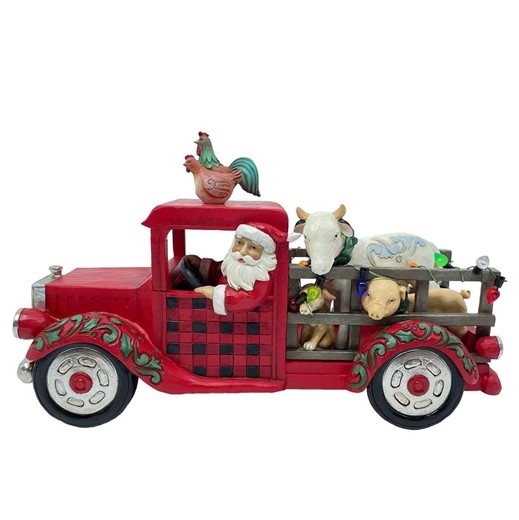 Country Living by Jim Shore | Country Christmas Cargo - Santa Driving Truck  6011739 | DBC Collectibles