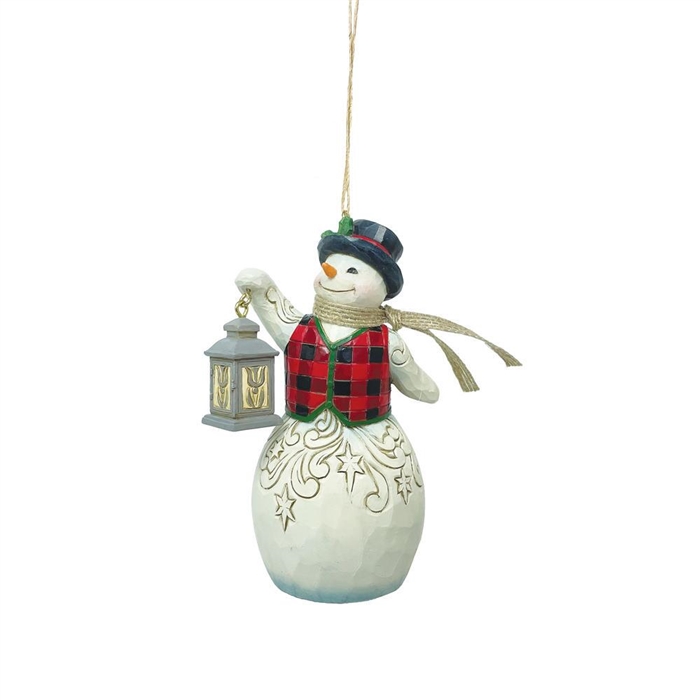 Country Living by Jim Shore| Snowman with Lantern Ornament 6011744 | DBC Collectibles