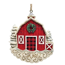 Country Living by Jim Shore | Red Barn Ornament 6011745 | DBC Collectibles