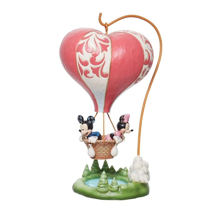 Jim Shore Disney Traditions | Love Takes Flight - Mickey & Minnie Heart-Air Balloon 6011916 | DBC Collectibles