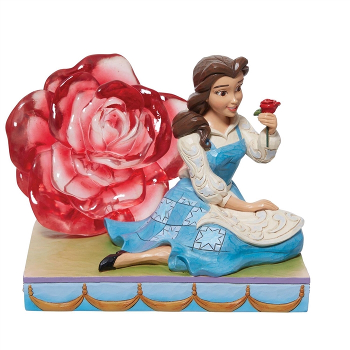 Jim Shore Disney Traditions |  An Enchanted Rose - Belle Clear Resin Rose 6011924 | DBC Collectibles