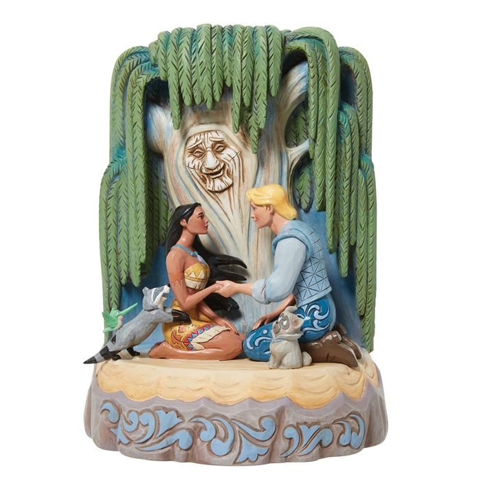 Jim Shore Disney Traditions |  Listen to Your Heart - Pocahontas Carved by Heart 6011925 | DBC Collectibles