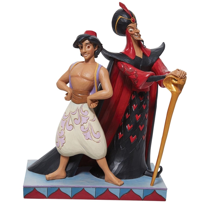 Jim Shore Disney Traditions |  Clever and Cruel - Aladdin & Jafar Good vs Evil 6011927 | DBC Collectibles