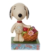 Peanuts by Jim Shore | Happiness Is A Basket Of Blooms - Snoopy Basket of Tulips 6011946 | DBC Collectibles