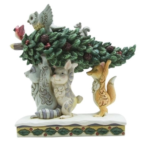 Jim Shore Heartwood Creek | Holiday Helpers Animals Carrying Tree 6012685 | DBC Collectibles