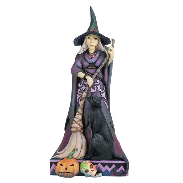 Jim Shore Heartwood Creek |   Witch Way? Spooky or Sweet Two Sided Witch 6012752 | DBC Collectibles