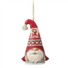 Jim Shore Heartwood Creek - Nordic Noel Gnome in Flaps Hat Christmas Ornament