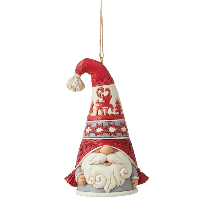 Jim Shore Heartwood Creek - Nordic Noel Gnome in Flaps Hat Christmas Ornament