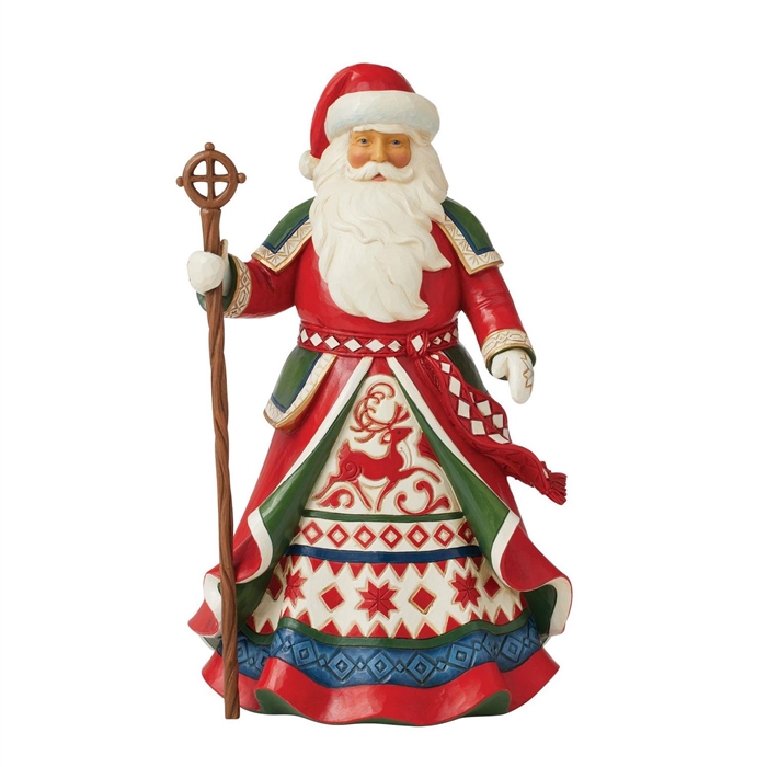 Jim Shore Heartwood Creek |  Christmas Legends -  Lapland Santa with Staff 6012897 | DBC Collectibles