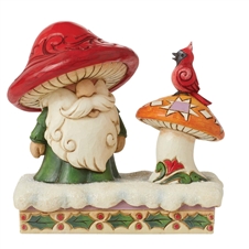 Jim Shore Heartwood Creek -  Christmas With My Gnomie -Santa by Mushroom and Bird
