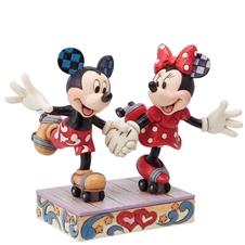 Jim Shore Disney Traditions | A Sweet Skate - Mickey & Minnie Roller Skating 6014315 | DBC Collectibles