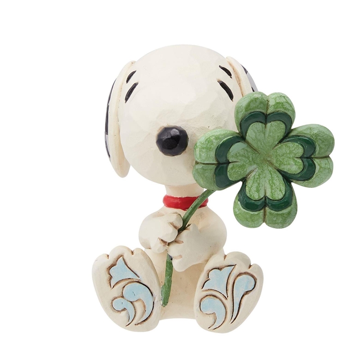 Peanuts by Jim Shore | Snoopy with Clover Mini 6014341 | DBC Collectibles