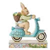 Jim Shore Heartwood Creek | Scooting Towards Easter - Bunny on Scooter Easter Figure 6014390 | DBC Collectibles