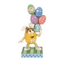 Jim Shore M&M'S | A Sweet Stack - M&M'S Yellow Character w/Eggs 6014809 | DBC Collectibles