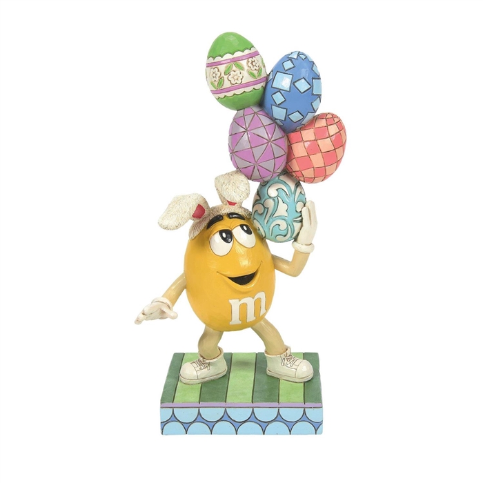 Jim Shore M&M'S | A Sweet Stack - M&M'S Yellow Character w/Eggs 6014809 | DBC Collectibles