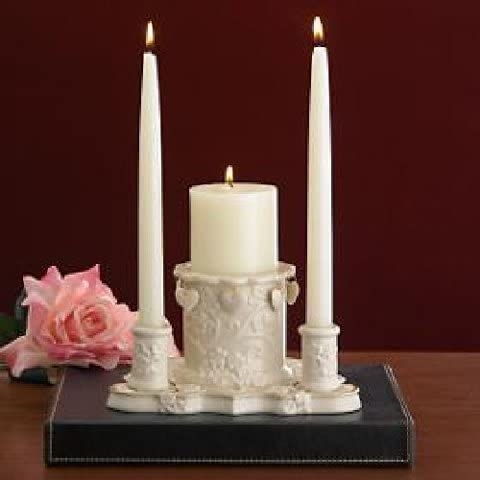 Lenox - Floating Hearts Unity Candle Holder With Candles