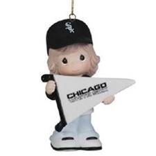 Precious Moments - My Team's A Home Run - Girl White Sox Ornament