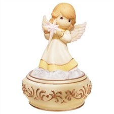 Precious Moments - Angel Holding Nativity Star Musical