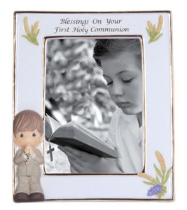 Precious Moments  - Blessings On Your First Holy Communion - Boy Frame