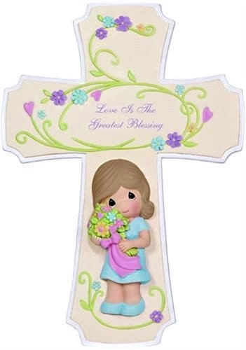 Precious Moments - Love Is The Greatest Blessing - Cross with Easel