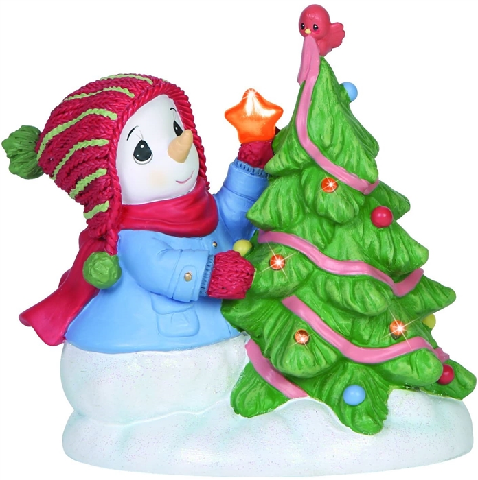 Precious Moments - LED Snowman And Bird