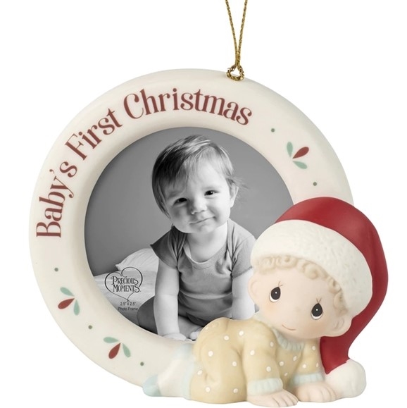 Precious Moments - Babyâ€™s 1st Christmas Photo Frame Ornament 201010