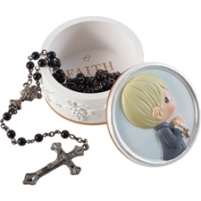 Precious Moments  - Rosary Box w/ Rosary - Boy