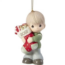 Precious Moments - You Fill Me With Christmas Cheer 2021 Dated Boy Ornament