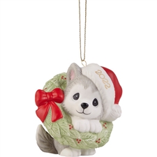 Precious Moments -  Wreathed In Christmas Joy 2022 Dated Dog Ornament 221008