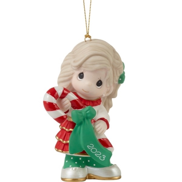 Precious Moments - Sweet Christmas Wishes 2023 Dated Girl Ornament 231002