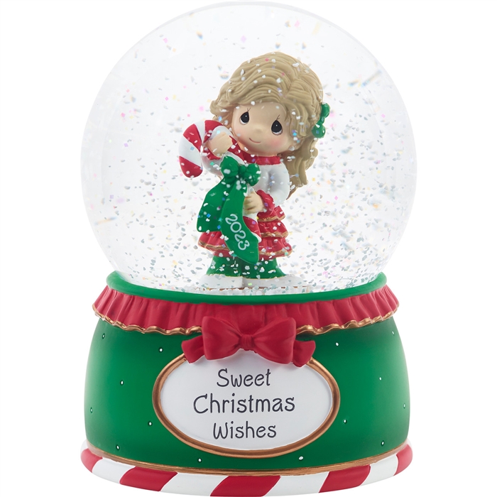 Precious Moments - Sweet Christmas Wishes Dated Girl Musical Snow Globe 231101