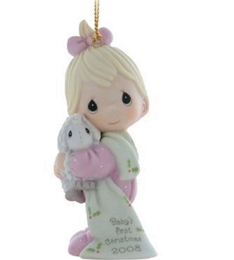 Precious Moments - Baby First Christmas - Girl - Dated 2008 Ornament