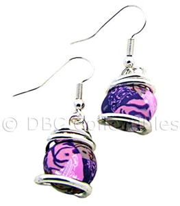 Plum Orchard Swirl Bead Earrings