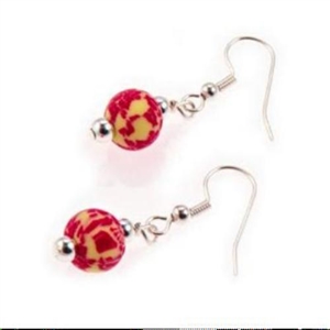 Earrings Classic Silver Ball Silk Chiffon