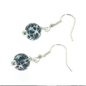 Earrings Classic Silver Ball Classic Black Lace