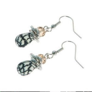 Earrings Pear Drop Classic Black Lace